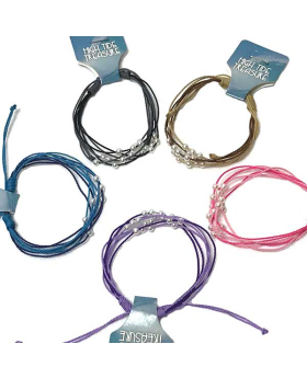 Assorted multi string bracelet with pearls