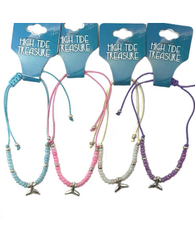 Whale tail with assorted seed bead bracelet