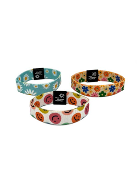 Blue Daisy, Multicolor Smiley and Floral assorted stretchy Bracelet