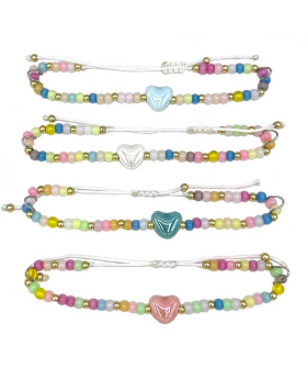 Assorted beaded Heart Bracelet