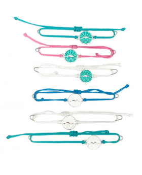 Green & white assorted enamel Sun Bracelet 