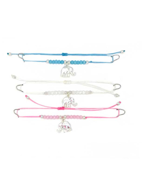 Assorted adjustable string Elephant dangle Bracelet