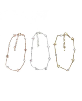 Silver / gold /Rose Gold assorted Bracelet with pearls and stars
