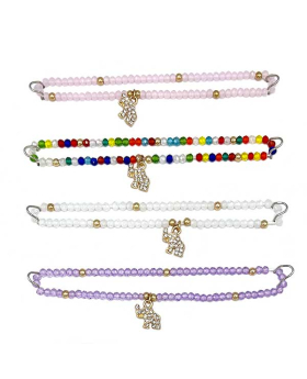Assorted beaded Bracelet with Crystal Elephant charm