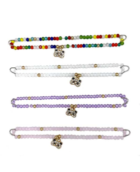 Assorted beaded Bracelet with Crystal Panda head charm