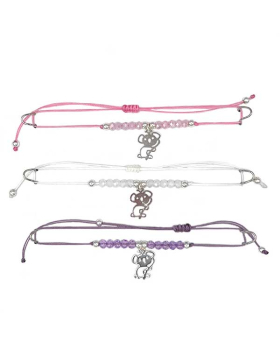 Assorted beaded string Bracelet with silver Koala charm