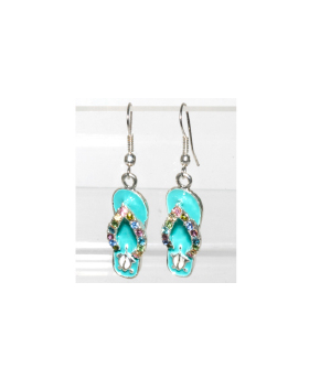 Assorted Sandal with Sea Turtle and Rhinestone Earrings