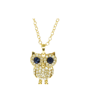 Rhinestone Owl Necklace