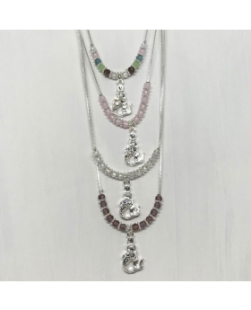 Assorted beads with crystal Mermaid necklace