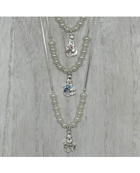 Assorted crystal Mermaids with pearls necklace