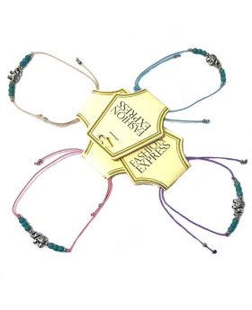 Silver Elephant on assorted cords with turquoise beads bracelet