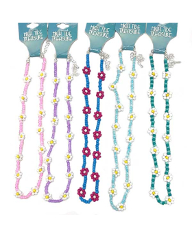 5 Assorted seed bead Daisy Choker