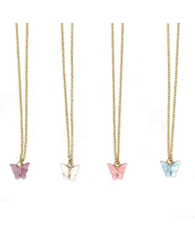 Assorted Butterfly Necklace on Gold Chain