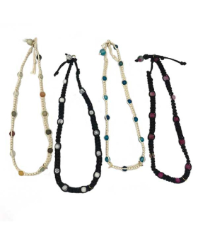 Assorted Genuine Stone macrame Necklace