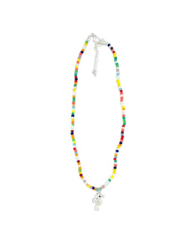 Seahorse on faceted multicolor bead necklace