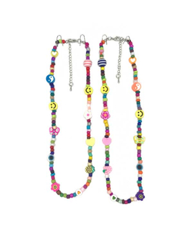 Assorted Fimo Beads and colored bead Choker
