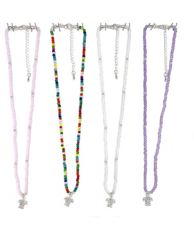 Assorted beaded Necklace with Crystal Turtle