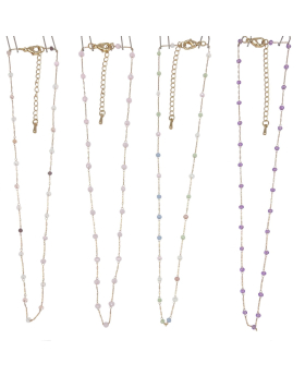 Assorted tiny beads on Gold chain Necklace