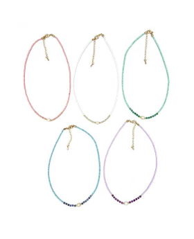 5 Assorted Beaded with Pearl Necklace