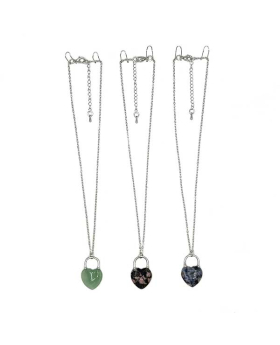 Genuine Stone Heart Necklace
