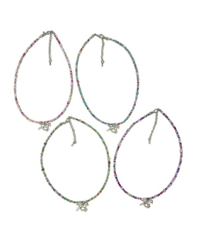 Assorted Beaded Necklace with silver running Horse Charm