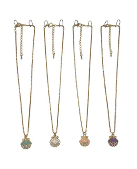 Assorted Enamel and Gold Shell covered with pearls Necklace