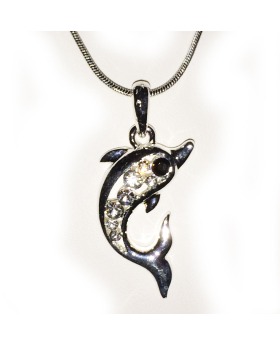 Assorted Dolphin with Rhinestones Necklace