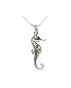 Assorted Color Rhinestone Sea Horse Necklace