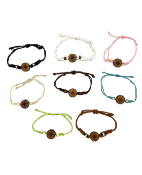 Recycled Wood Bracelet with Compass design
