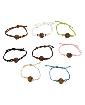 Recycled wood bracelet with Bear face design