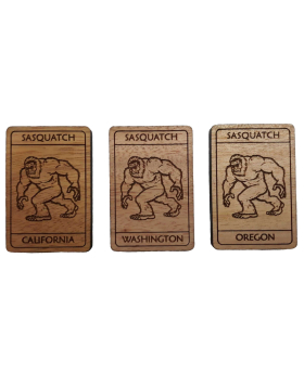 Sasquatch (S) or Big Foot (B) Etched Wooden Magnet with Namedrop