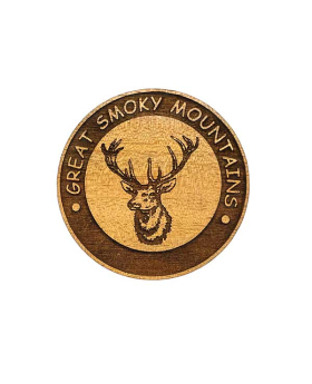 Elk Round Wood Magnet with Namedrop