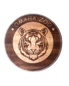 Tiger Round Wood Magnet with Namedrop
