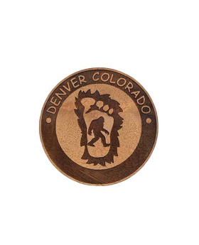 Bigfoot Footprint Round Wood Magnet with Namedrop 