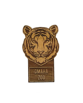 Tiger Cutout Wood Magnet with Namedrop