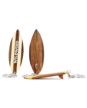 Wood Surfboard Keychain