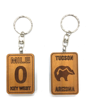 Wood custom etched keychain