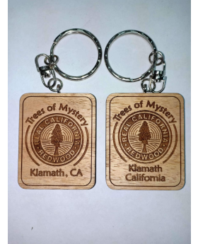 Square Wood Keychain with Namedrop