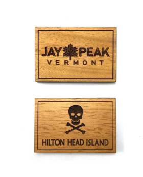 Wood custom etched magnet