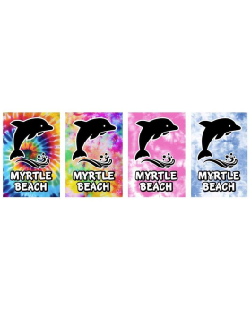 Dolphin tie dye magnet with namedrop