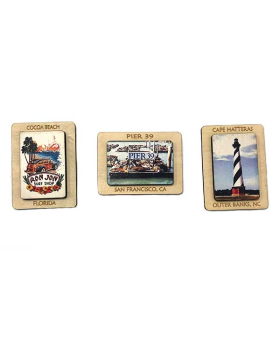 Wood photo magnet