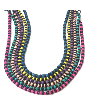 20 inch assorted bright with black coco bead necklace