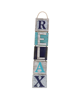 Special Price -Wood/ Metal 5 Section Hanging Sign-Relax