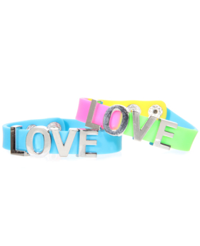 Assorted Silicone Slide Charm Love Bracelet