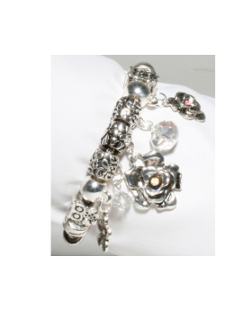 Ornate Flower Charm Bracelet
