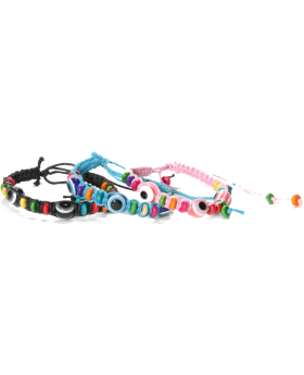 Assorted Evil Eye Bead Woven Bracelet