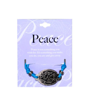 Motivational Peace Bracelet on Assorted Cord