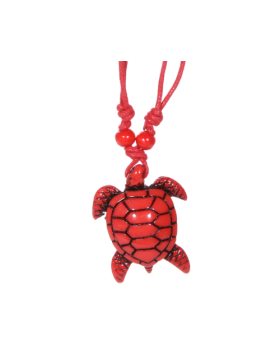 Assorted Color 1.5in Turtle Adjustable Necklace