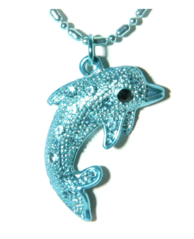 Assorted Color Dolphin with Rhinestones Necklace
