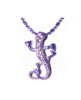 Assorted Color Lizard with Rhinetones Necklace